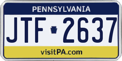 PA license plate JTF2637