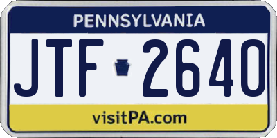 PA license plate JTF2640