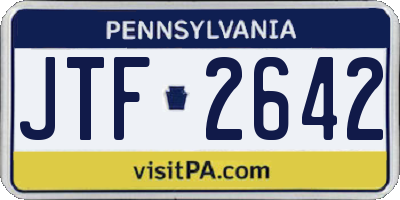 PA license plate JTF2642