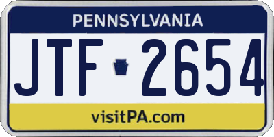 PA license plate JTF2654