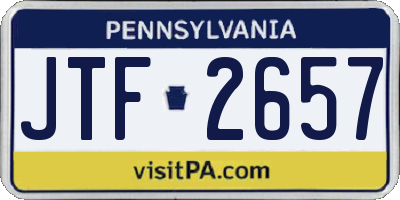 PA license plate JTF2657