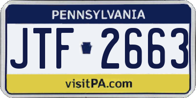 PA license plate JTF2663