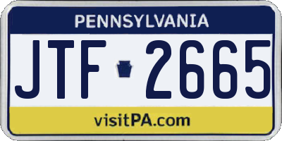 PA license plate JTF2665