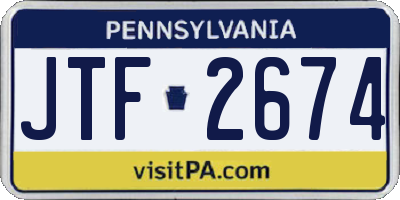 PA license plate JTF2674