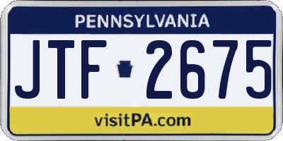 PA license plate JTF2675