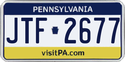 PA license plate JTF2677