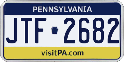 PA license plate JTF2682