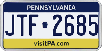 PA license plate JTF2685