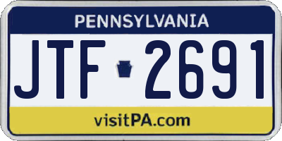 PA license plate JTF2691