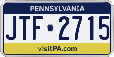 PA license plate JTF2715