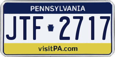 PA license plate JTF2717