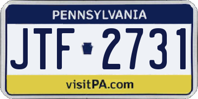 PA license plate JTF2731