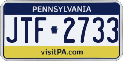 PA license plate JTF2733