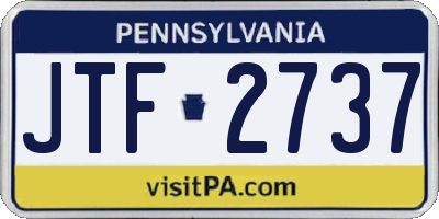 PA license plate JTF2737