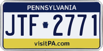 PA license plate JTF2771