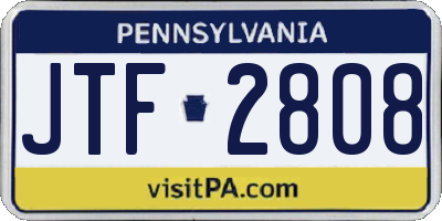 PA license plate JTF2808