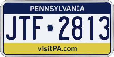PA license plate JTF2813