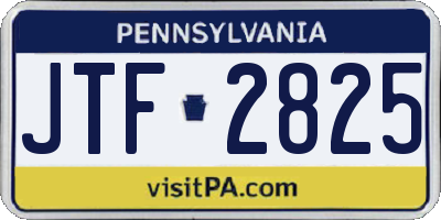 PA license plate JTF2825
