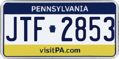 PA license plate JTF2853