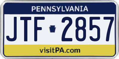PA license plate JTF2857