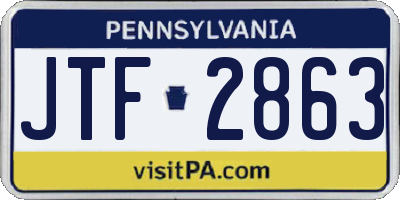 PA license plate JTF2863