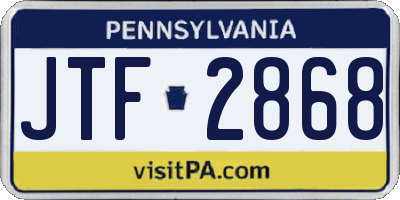 PA license plate JTF2868