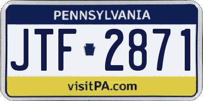 PA license plate JTF2871