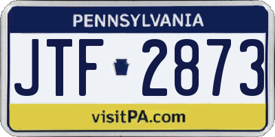 PA license plate JTF2873