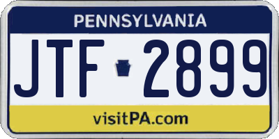 PA license plate JTF2899