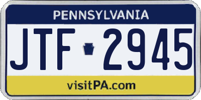 PA license plate JTF2945
