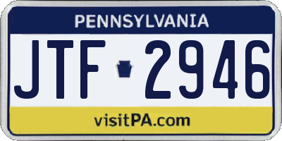 PA license plate JTF2946
