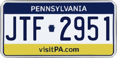 PA license plate JTF2951