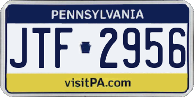 PA license plate JTF2956