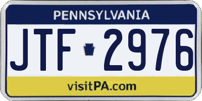 PA license plate JTF2976