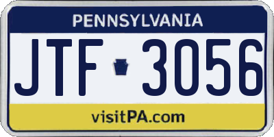 PA license plate JTF3056