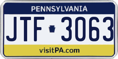 PA license plate JTF3063