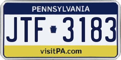 PA license plate JTF3183