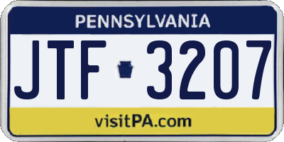 PA license plate JTF3207