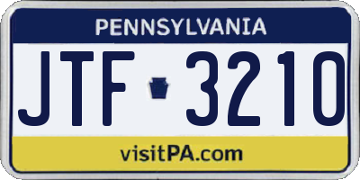 PA license plate JTF3210