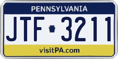 PA license plate JTF3211