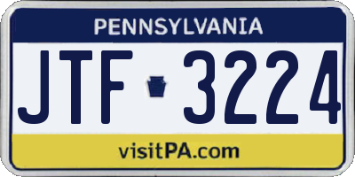 PA license plate JTF3224
