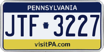 PA license plate JTF3227