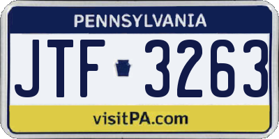 PA license plate JTF3263