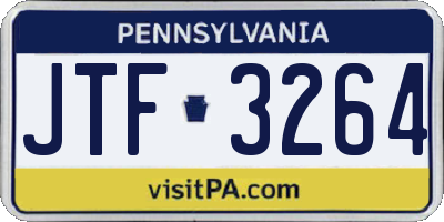 PA license plate JTF3264