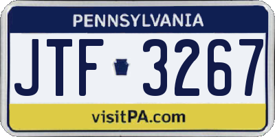 PA license plate JTF3267