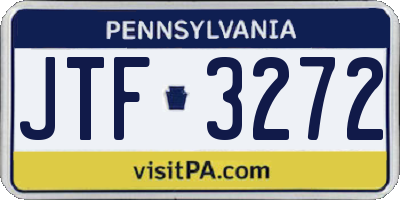 PA license plate JTF3272