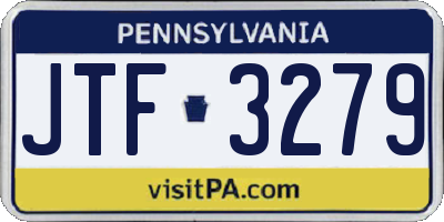 PA license plate JTF3279