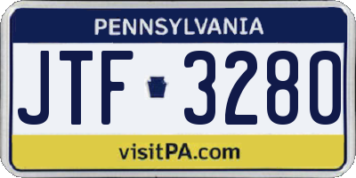 PA license plate JTF3280