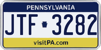 PA license plate JTF3282