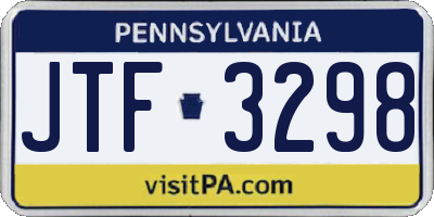 PA license plate JTF3298